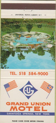 Matchbook Cover - Grand Union Motel Saratoga Springs NY 30 Strike