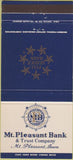 Matchbook Cover - Mount Pleasant Bank IA 30 Strike