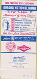 Matchbook Cover - Aurora National Bank IL 30 Strike