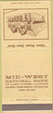 Matchbook Cover - Mid West National Bank Lake Forest IL 30 Strike