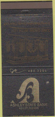 Matchbook Cover - Ashley State Bank Ashley IL 30 Strike