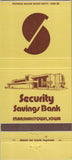 Matchbook Cover - Security Savings Bank Marshalltown IA 30 Strike