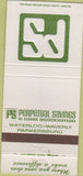 Matchbook Cover - Perpetual Savings Loan Waterloo Waverly IA 30 Strike