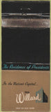 Matchbook Cover - The Willard Hotel Washington DC WORN 30 Strike