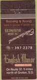 Matchbook Cover - English Manor Supper Club Groton SD 30 Strike