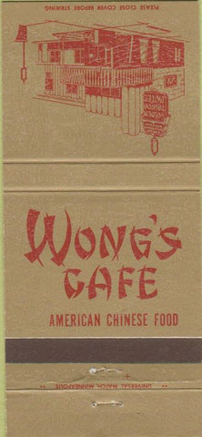 Matchbook Cover - Wong's Chinese Food Rapid City SD 30 Strike