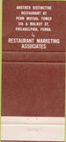 Matchbook Cover - Penn's Welcome Philadelphia PA 30 Strike
