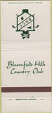 Matchbook Cover - Bloomfield Hills Country Club 30 Strike