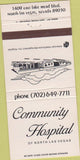 Matchbook Cover - Community Hospital North Las Vegas NV 30 Strike