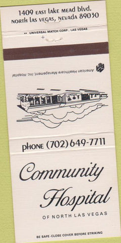 Matchbook Cover - Community Hospital North Las Vegas NV 30 Strike