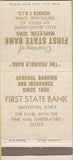 Matchbook Cover - First State Bank Mapleton IA Smithland 30 Strike