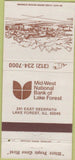 Matchbook Cover - Mid West National Bank Lake Forest IL 30 Strike