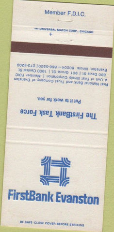 Matchbook Cover - First State Bank Evanston IL 30 Strike