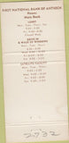 Matchbook Cover - First National Bank of Antioch IL 30 Strike