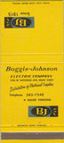 Matchbook Cover - Boggis Johnson Electric Milwaukee WI 30 Strike