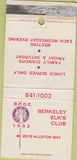 Matchbook Cover - Elks Club Berkeley CA WORN 30 Strike