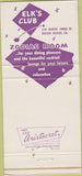 Matchbook Cover - Elks Club Baton Rouge LA Zodiac Room 30 Strike