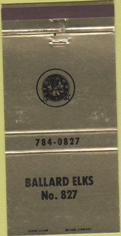 Matchbook Cover - Elks Club Ballard Seattle WA 30 Strike