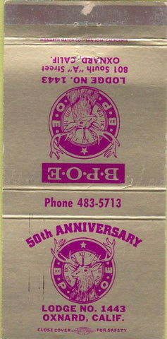 Matchbook Cover - Elks Club Oxnard CA 30 Strike