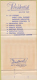 Matchbook Cover - Presidential Motor Inn Lynchburg VA WEAR 30 Strike