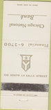 Matchbook Cover - Chicago National Bank IL WORN 30 Strike