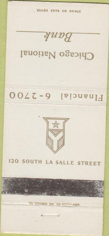 Matchbook Cover - Chicago National Bank IL WORN 30 Strike