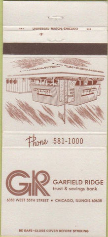 Matchbook Cover - Garfield Ridge Bank Trust Chicago IL 30 Strike