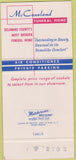 Matchbook Cover - McCausland Funeral Home Glenolden PA 30 Strike