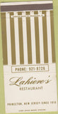 Matchbook Cover - Lahieve's Restaurant Princeton NJ 30 Strike