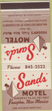 Matchbook Cover - Sands Motel Vaughn NM 30 Strike