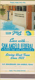 Matchbook Cover - San Angelo Federal Savings Loan San Angelo TX 30 Strike