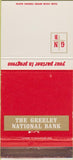 Matchbook Cover - Greeley National Bank CO? 30 Strike