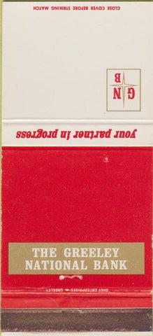 Matchbook Cover - Greeley National Bank CO? 30 Strike