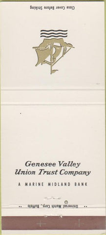 Matchbook Cover - Genessee Valley Union Trust Co Rochester NY 30 Strike
