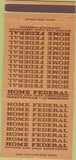 Matchbook Cover - Home Federal Savings Loan Fayetteville Lumberton NC 30 Strike