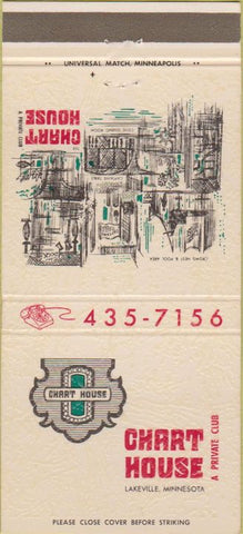 Matchbook Cover - Chart House Lakeville MN Club 30 Strike