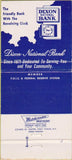 Matchbook Cover - Dixon National Bank IL 30 Strike