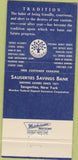 Matchbook Cover - Saugerties Savings Bank NY 30 Strike