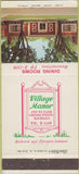 Matchbook Cover - Village Manor Grosse Pointe MI 30 Strike