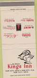 Matchbook Cover - Del Webb's Kings Inn Sun City FL AZ CA 30 Strike