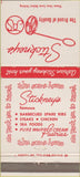 Matchbook Cover - Stickney's BBQ San Maeto Palo Alto Santa Clara CA 30 Strike