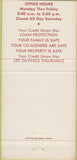 Matchbook Cover - Continental Muskegon Employees Credit Union MI 30 Strike