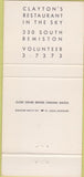 Matchbook Cover - Top of 230 Clayton MO restaurant 30 Strike
