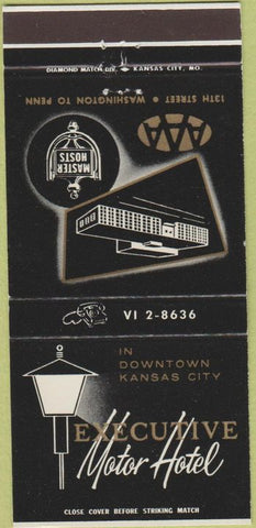 Matchbook Cover - Executive Motor Hotel Kansas City MO 30 Strike