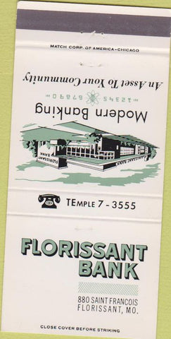 Matchbook Cover - Florissant Bank MO 30 Strike