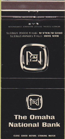 Matchbook Cover - The Omaha National Bank NE 30 Strike