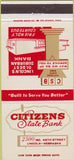 Matchbook Cover - Citizens State Bank Lincoln NE 30 Strike