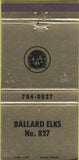 Matchbook Cover - Elks Club Ballard Seattle WA 30 Strike