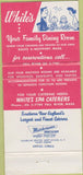 Matchbook Cover - White's Restaurant Westport MA 30 Strike
