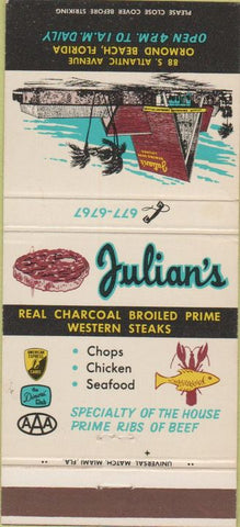 Matchbook Cover - Julian's Ormond Beach FL 30 Strike